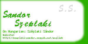 sandor szeplaki business card